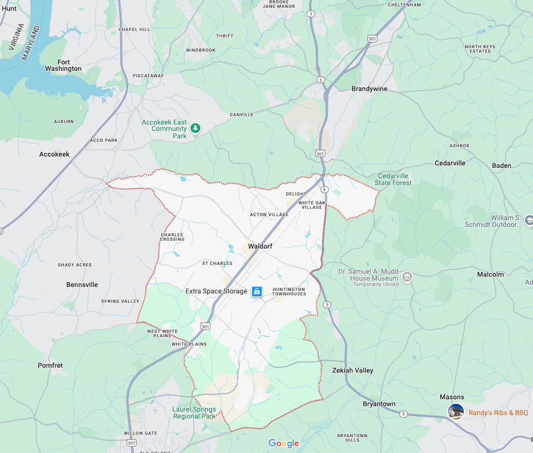 Map of Waldorf, MD